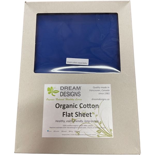 Group of New Organic Cotton Flat Sheet, Midnight (Mixed - Sizes and Types May Vary)