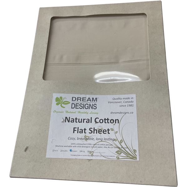 16-Pcs New Natural Cotton Flat Sheet (Primarily King & Queen, Sizes and Types May Vary)