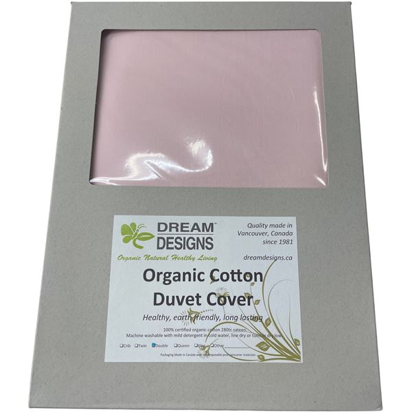 5-Pcs New Organic Cotton Duvet Cover, Pink (Primarily Queen, Double) - Sizes and Types May Vary)