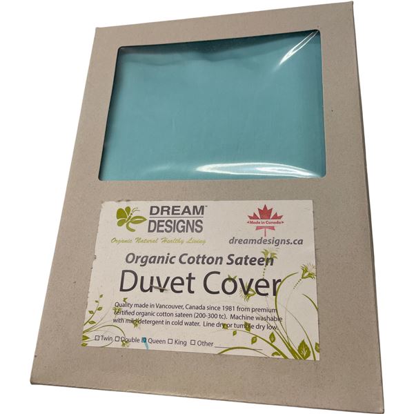 8-Pcs New Organic Cotton Duvet Cover, Seaglass (Primarily Queen) - Sizes and Types May Vary)