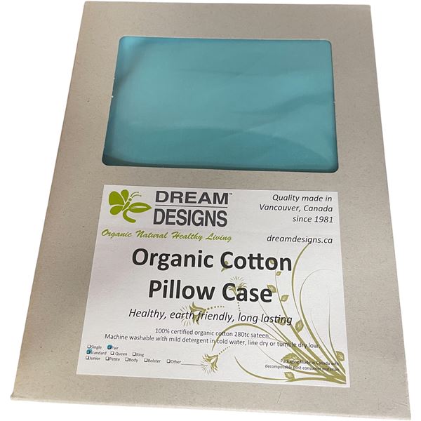 7-Pcs New Organic Cotton Pillow Case, Box of Pillow Case, Seaglass (Sizes and Types May Vary)