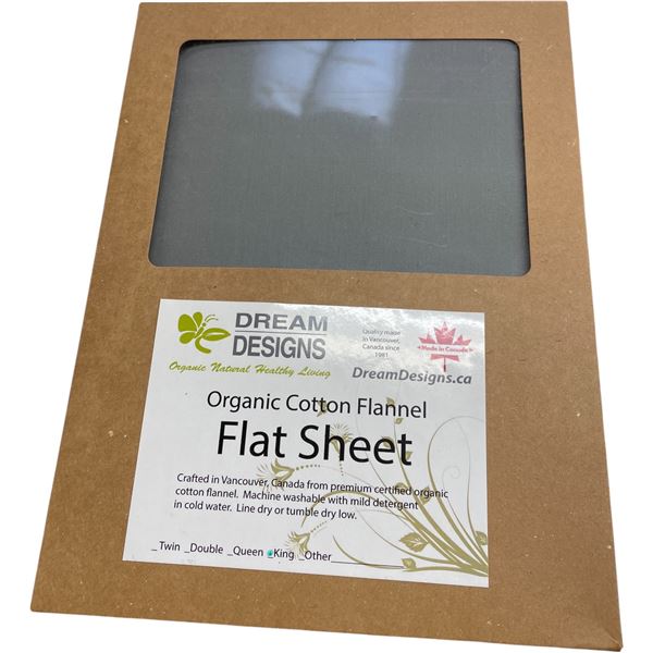 13-Pcs New Organic Cotton Sateen Flat Sheet, Dark Grey (Primarily King, Twin - Sizes and Types May V