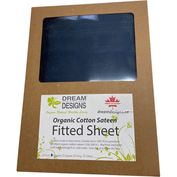 17-Pcs New Organic Cotton Sateen Fitted Sheet, Dark Blue (Primarily Twin, Double - Sizes and Types M