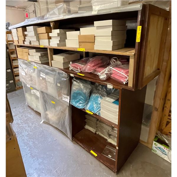 Wooden Shelves, Approx. H41" x W30" x D24" (3) / 24" x 24" x 96" - Contents not included