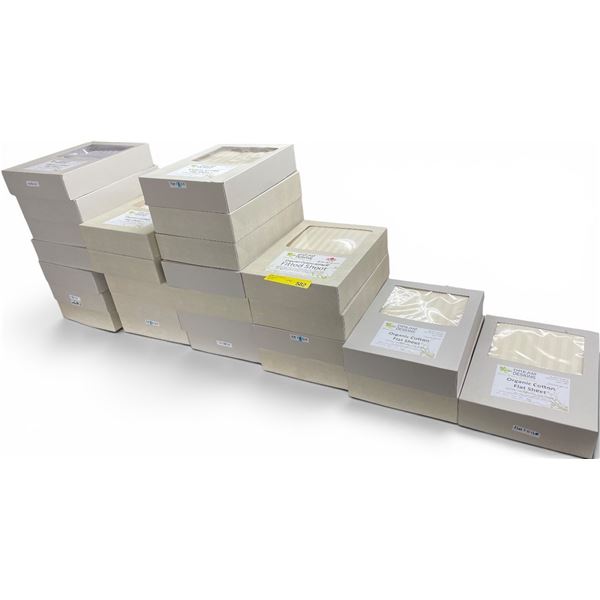 26-Boxes New Organic Cotton Flat Sheet (Colour, Sizes and Types May Vary)