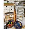 Image 3 : Group of Office Supplies, Plastic Drawer Unit, Mesh Basket Bin, and More
