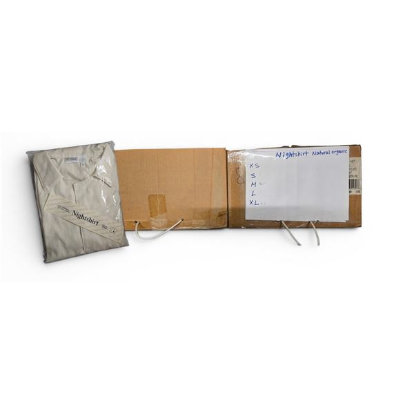 100% Organic Cotton White Nightshirts - 2 Boxes. Assorted Sizes & Colors