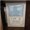 Image 3 : Organic Cotton 280tc Sateen, Light Blue, Flat Sheets - approx. 14 pcs /  Various Sizes:  King (x4) /