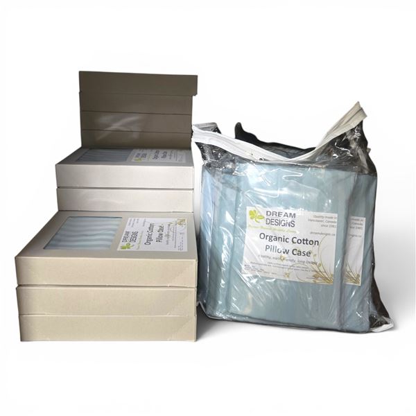 Organic Cotton 280tc Sateen, Light Blue, Pillow Cases & Shams - approx. 50 pcs /  Various Sizes: Pet