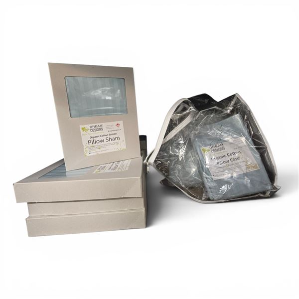 Organic Cotton 280tc Sateen, Light Blue, Pillow Cases & Shams - approx. 50 pcs /  Various Sizes: Pet