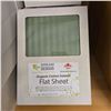 Image 2 : Organic Cotton 280tc Sateen, Green, Flat Sheets - approx. 18 pcs /  Various Sizes:  King (x6) / Quee