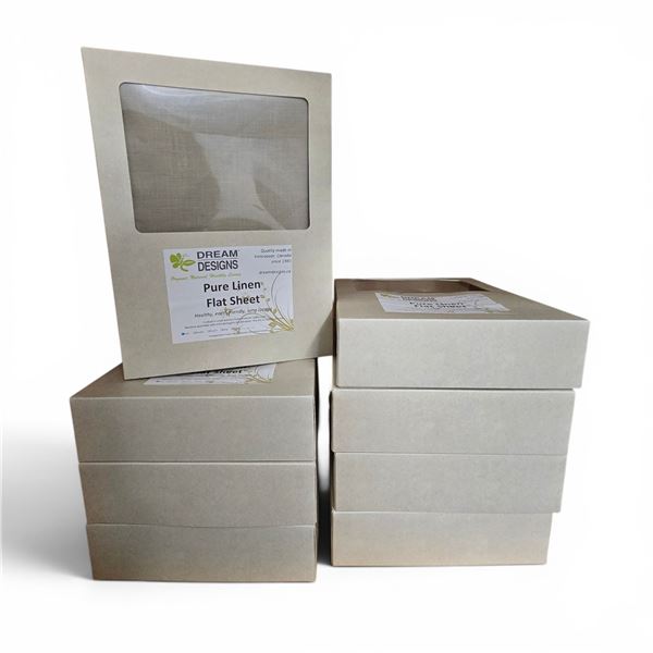 Pure Linen, Oat, Flat Sheets - approx. 8 pcs / Various Sizes:  Double (x3) / Twin (x5). R.V. $ (Rang