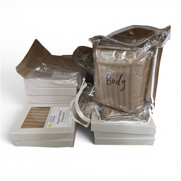 Organic Cotton 280tc Sateen, Nutmeg, Pillow Cases & Shams - approx. 50 pcs /  Various Sizes: Petite,