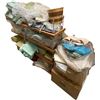 Image 1 : Large Group of Hemp Shower Curtains, Assorted Folded Fabrics and Textiles - with Shelf (Approx. W60"
