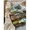 Image 2 : Large Group of Hemp Shower Curtains, Assorted Folded Fabrics and Textiles - with Shelf (Approx. W60"