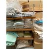 Image 4 : Large Group of Hemp Shower Curtains, Assorted Folded Fabrics and Textiles - with Shelf (Approx. W60"