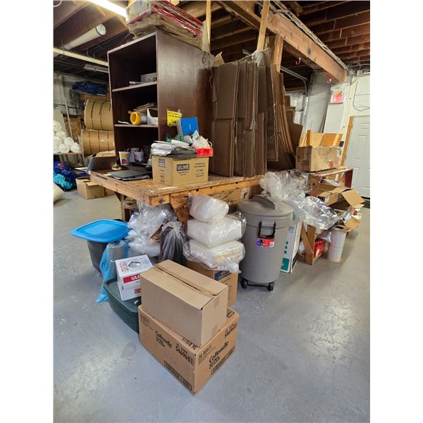 Work Table & Supplies - includes carboards/Enveloppes/ Pillow Cases & More (must take all)