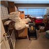 Image 2 : Room Lot - includes 2 Desks/Set of Folding Chairs/Duvet Samples/Electronics/New Bags & More (Must ta