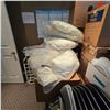 Image 5 : Room Lot - includes 2 Desks/Set of Folding Chairs/Duvet Samples/Electronics/New Bags & More (Must ta