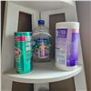 Image 4 : Group of 2 Corner Shelves & Cleaning Supplies - includes contents