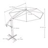 Image 4 : CorLiving 9.5ft Tilting Offset Patio Umbrella with Crank and Cross Base - RV: $140 - (Color Varies)