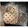 Image 3 : 6-Pcs New Polka Dot Corduroy Tote Bags - RV: $120 - Grey & Cream, Approx. 10" x 7.5" Each