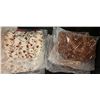 Image 4 : 6-Pcs New Floral Corduroy Tote Bags - RV: $120 - Brown & White, Approx. 9.5" x 8" Each