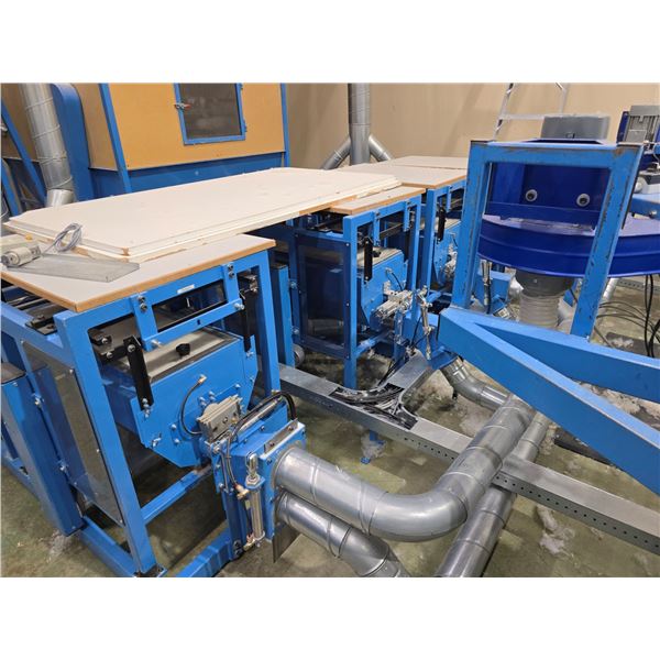 Duvet filling machine for natural fill or opened fibres. Was primarily used for down and feather.