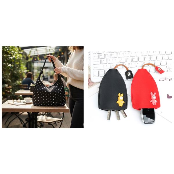 17-Pcs New Assorted Style Key Cases & Polka Dot Hobo Shoulder Bags - RV: $260