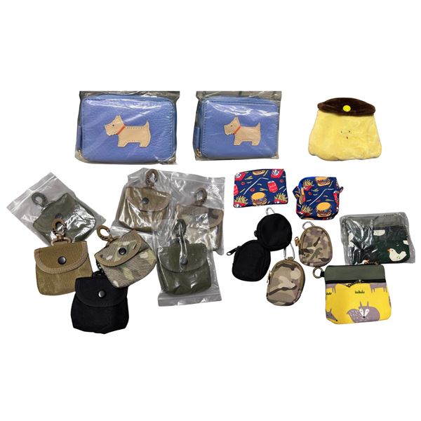 27-Pcs New Assorted Style & Size Coin Bags - RV: $270