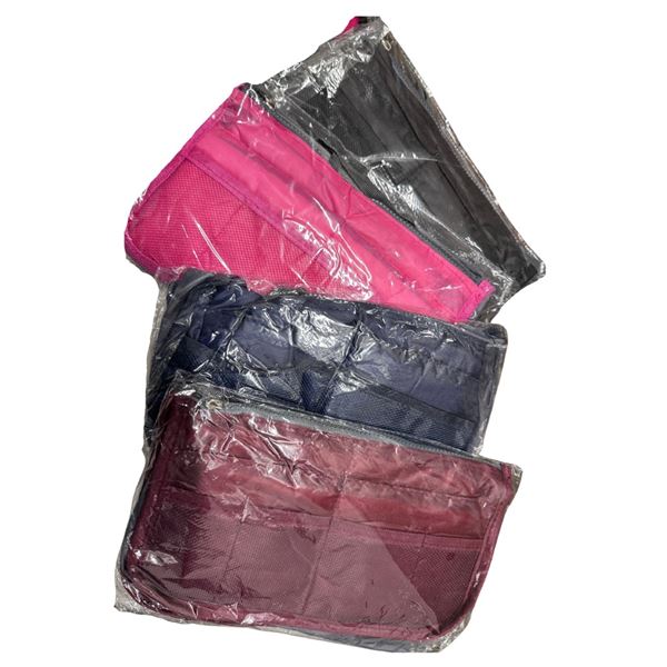 30-Pcs Assorted Nylon Handbag Organizers - RV: $450, Approx. 28" x 15" Each