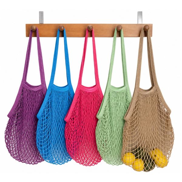 12-Pcs New Reusable Cotton Mesh Bags - RV: $120 - Assorted Colours