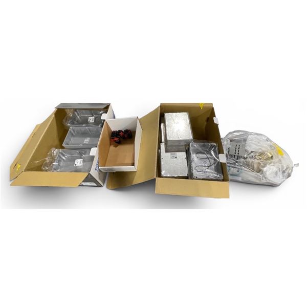 Group of Model # AN-1307-A AN-A Series Aluminum Enclosure, 350A DC Anderson style grey connectors, 9