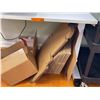 Image 2 : Height-Adjustable Work Table on Casters with Assorted Cardboard Boxes