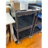 Image 1 : Uline 3-Shelf Utility Cart on Casters, Black