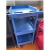 Image 1 : Uline 3-Shelf Utility Cart on Casters, Blue