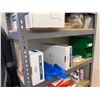 Image 3 : Metal Shelving Unit with Contents: Uline Multifold Towels, Trash Liners, Rubber Bands, Recycling Bag