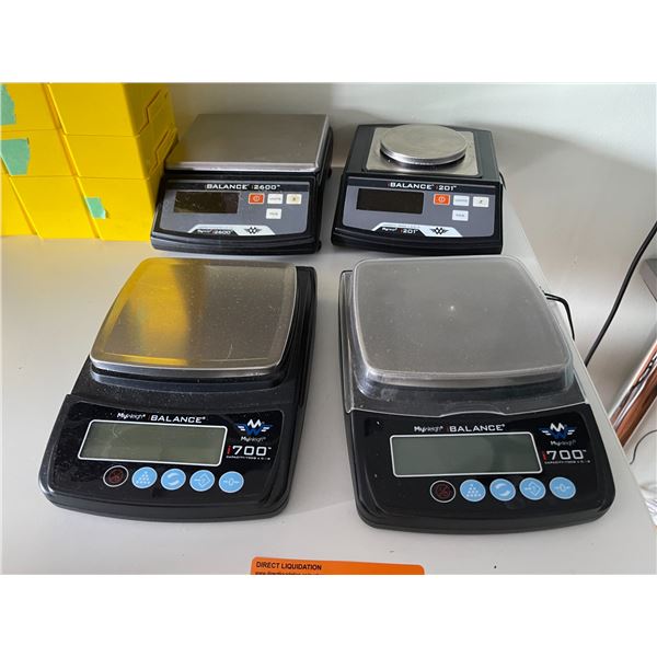 (4) MyWeigh iBalance Digital Scales: (2) i700, (1) i2600, (1) i201 (Group Lot)