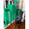 Image 4 : Wall-Mounted Cubby Shelving with Large Qty Green Shelf Bins, Stainless Steel Work Table & (2) Drafti