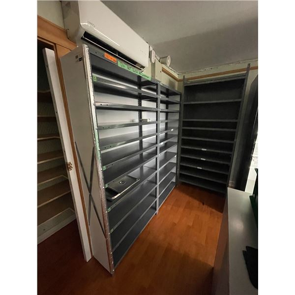 Group of 3 Multi-Tier Metal Shelving Units