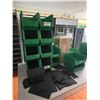 Image 2 : Large Qty Assorted Green Plastic Shelf Bins & Parts Bins with Black Plastic Dividers