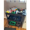 Image 1 : 3-Shelf Utility Cart with Assorted Office Supplies