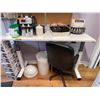 Image 1 : Height-Adjustable Desk on Casters & Office Chair on Casters