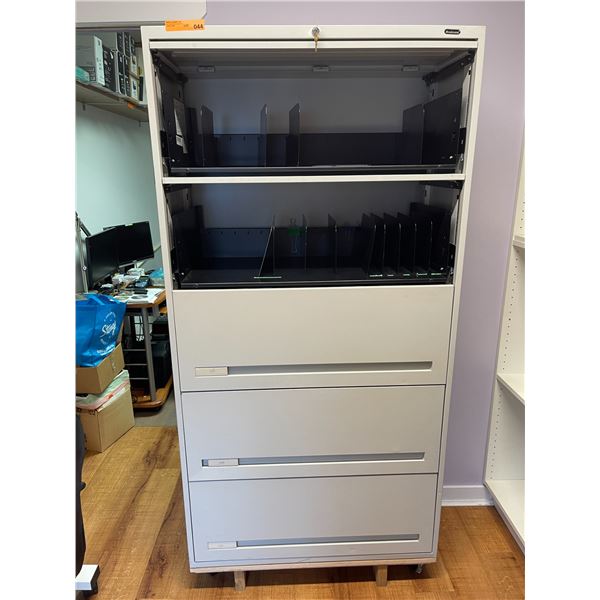 Boulevard 4-Drawer Lateral Filing Cabinet with Open Hutch & Locking Top
