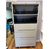 Image 1 : Boulevard 4-Drawer Lateral Filing Cabinet with Open Hutch & Locking Top