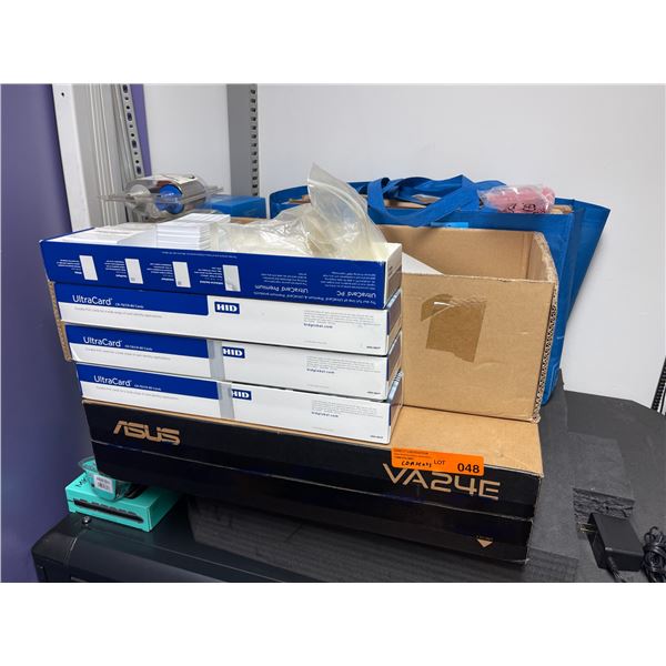HID UltraCard CR-79/CR-80 PVC Cards (x3 Boxes), Fargo HDP Retransfer Film & Color Ribbons, Asus VA24