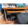 Image 3 : Computer Desk & Chair with Contents: BenQ & ViewSonic Dual Monitors, Desk Lamp, Assorted Batteries, 