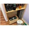 Image 3 : Tall Bookcase with Contents: Assorted Books/Magazines, Green Shelf Bins, Smokus Focus Stash Jars, No