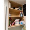 Image 2 : Shelving Contents: Small Drawer Parts Organizer, Red 4-Drawer Tool Chest, Green Shelf Bins, Cleaning