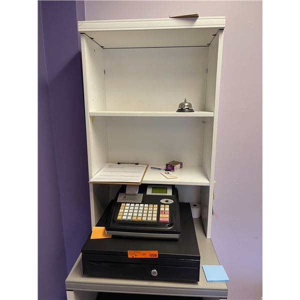Electronic Cash Register with Cash Drawer and Hutch + Cabinet